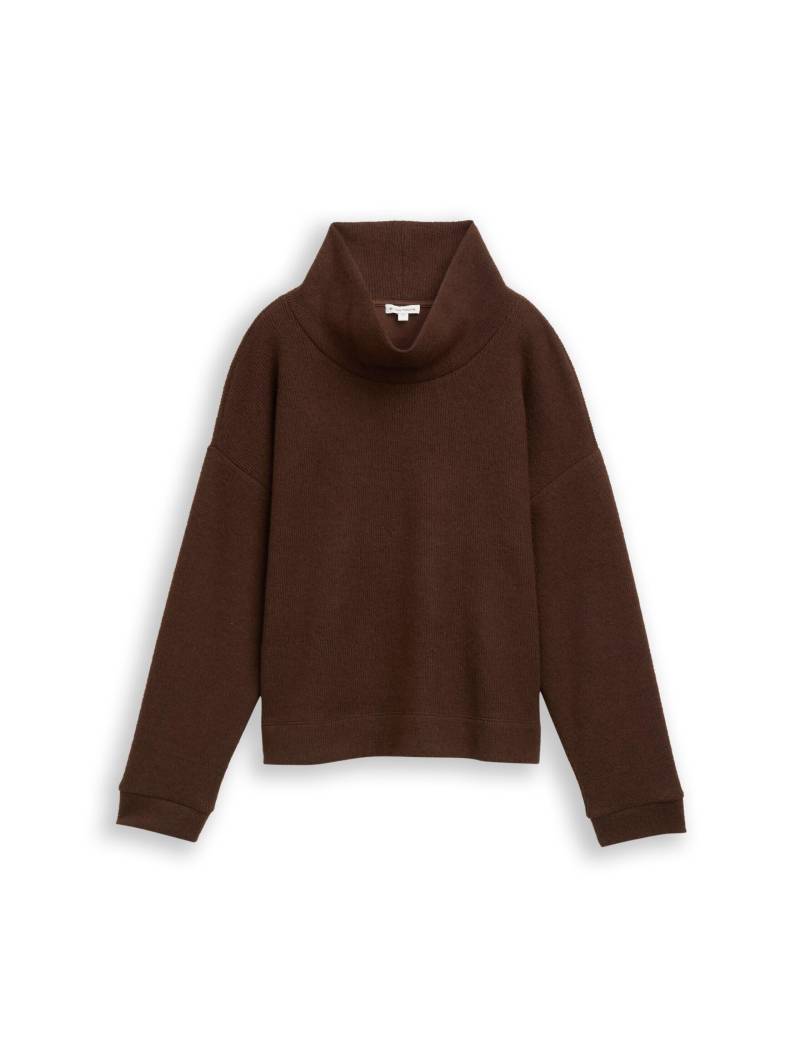 Tom Tailor - Loose Fit Sweatshirt mit Rollkragen dark pecan brown melange - Gr. - XXL von Tom Tailor