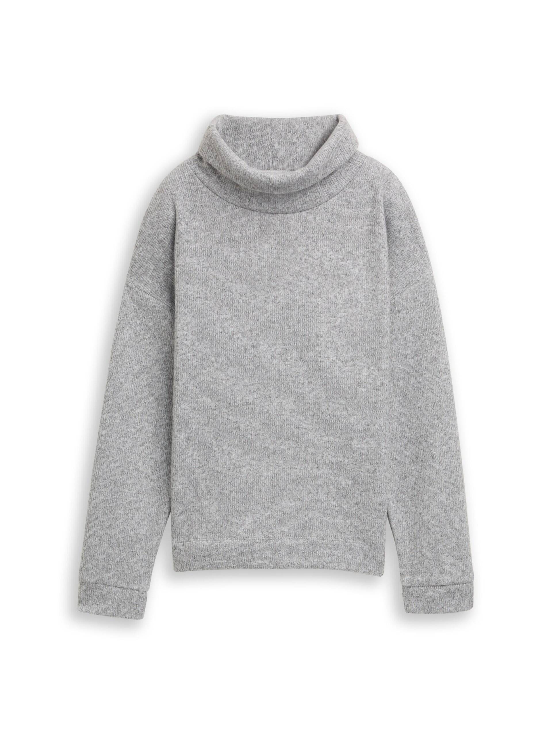Tom Tailor - Loose Fit Sweatshirt mit Rollkragen medium silver grey melange - Gr. - XXL von Tom Tailor
