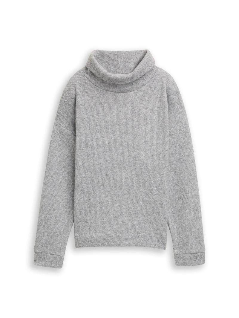 Tom Tailor - Loose Fit Sweatshirt mit Rollkragen medium silver grey melange - Gr. - XXL von Tom Tailor