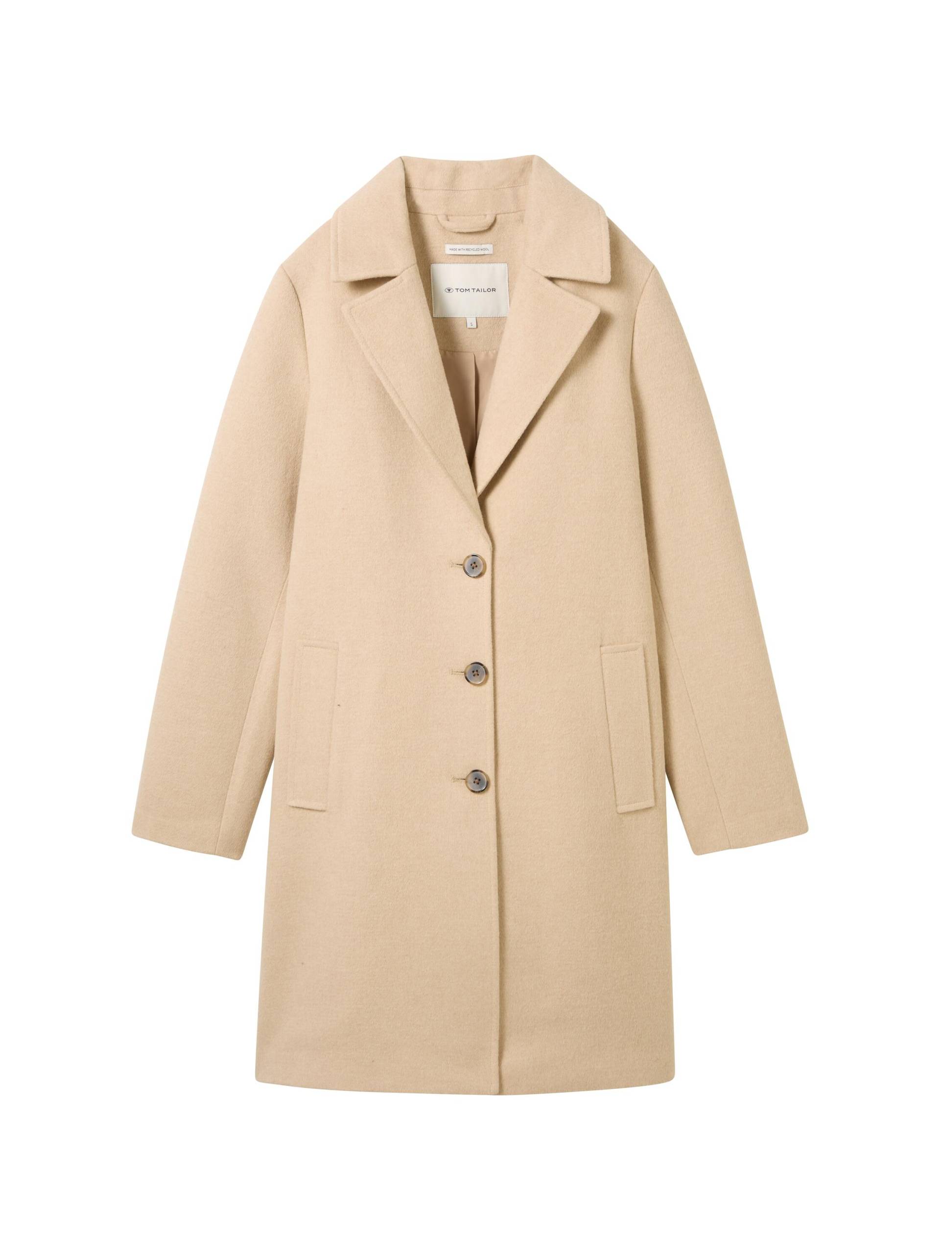 Tom Tailor - Mantel mit recycelter Wolle soft ivory melange - Gr. - XXL von Tom Tailor