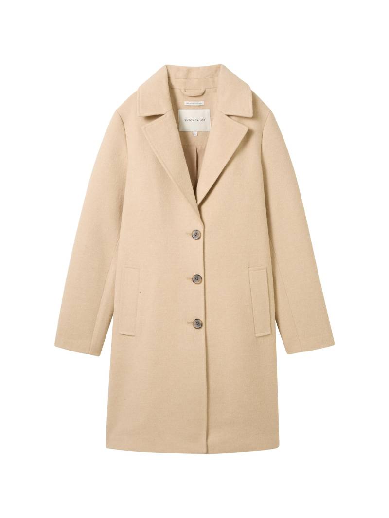 Tom Tailor - Mantel mit recycelter Wolle soft ivory melange - Gr. - XXL von Tom Tailor