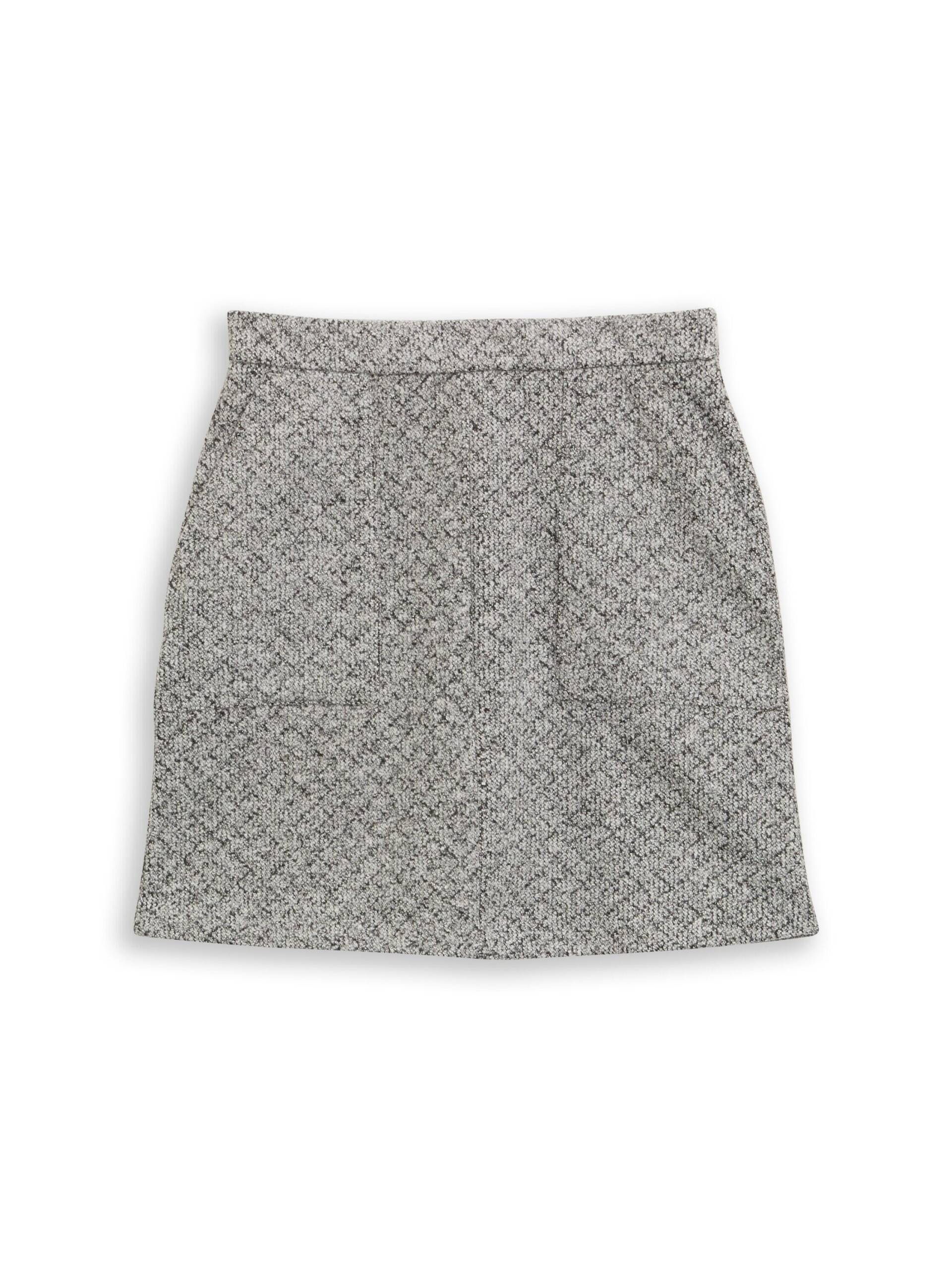 Tom Tailor - Mini-Rock mit Taschen black white argyle structure - Gr. - 38 von Tom Tailor