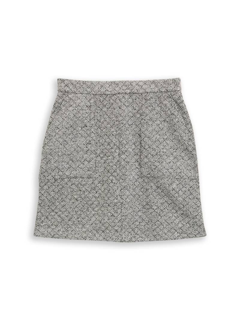 Tom Tailor - Mini-Rock mit Taschen black white argyle structure - Gr. - 40 von Tom Tailor