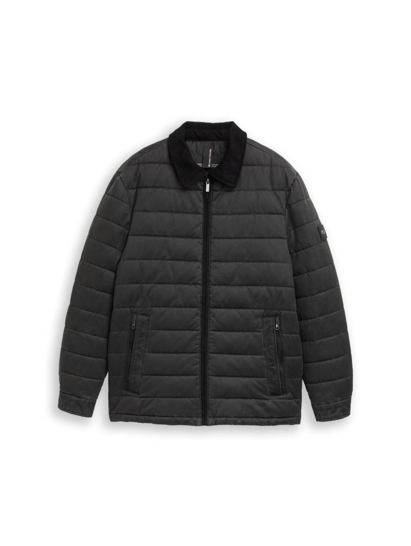 Tom Tailor - Overshirt mit Coating black grey melange - Gr. - XL von Tom Tailor