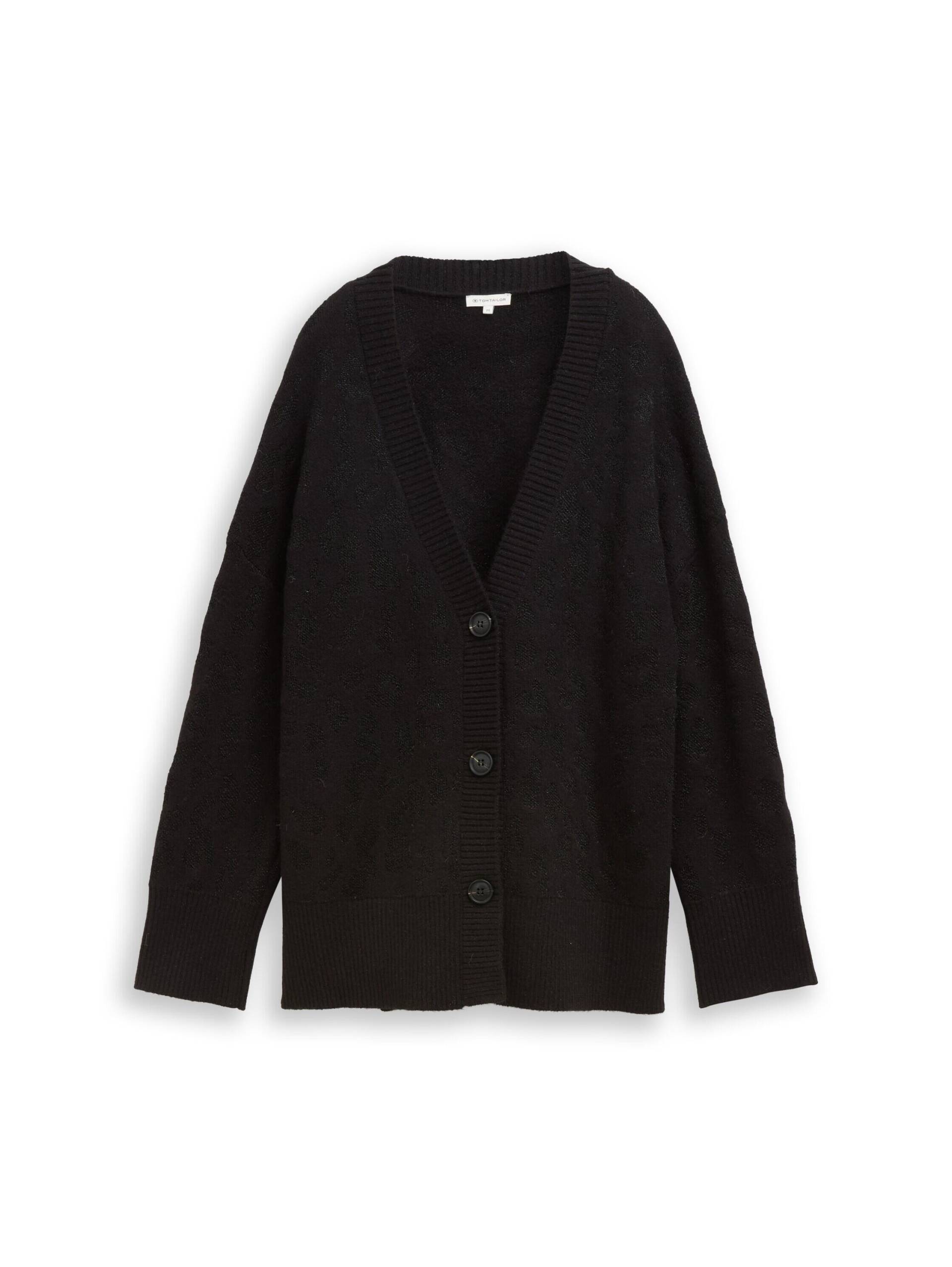 Tom Tailor - Oversize Cardigan mit Glitzer-Effekt black lurex knit - Gr. - M von Tom Tailor
