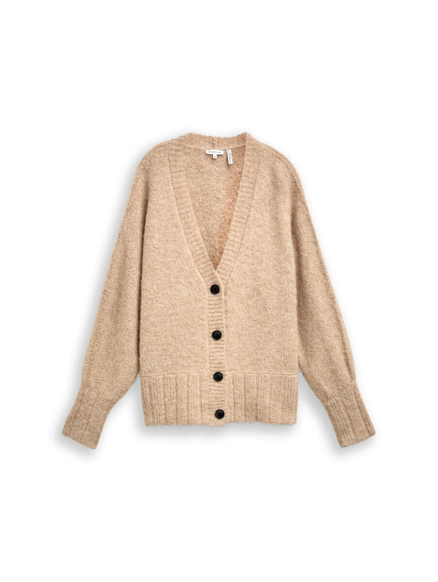 Tom Tailor - Oversize Cardigan mit Wollanteil beige - Gr. - S von Tom Tailor