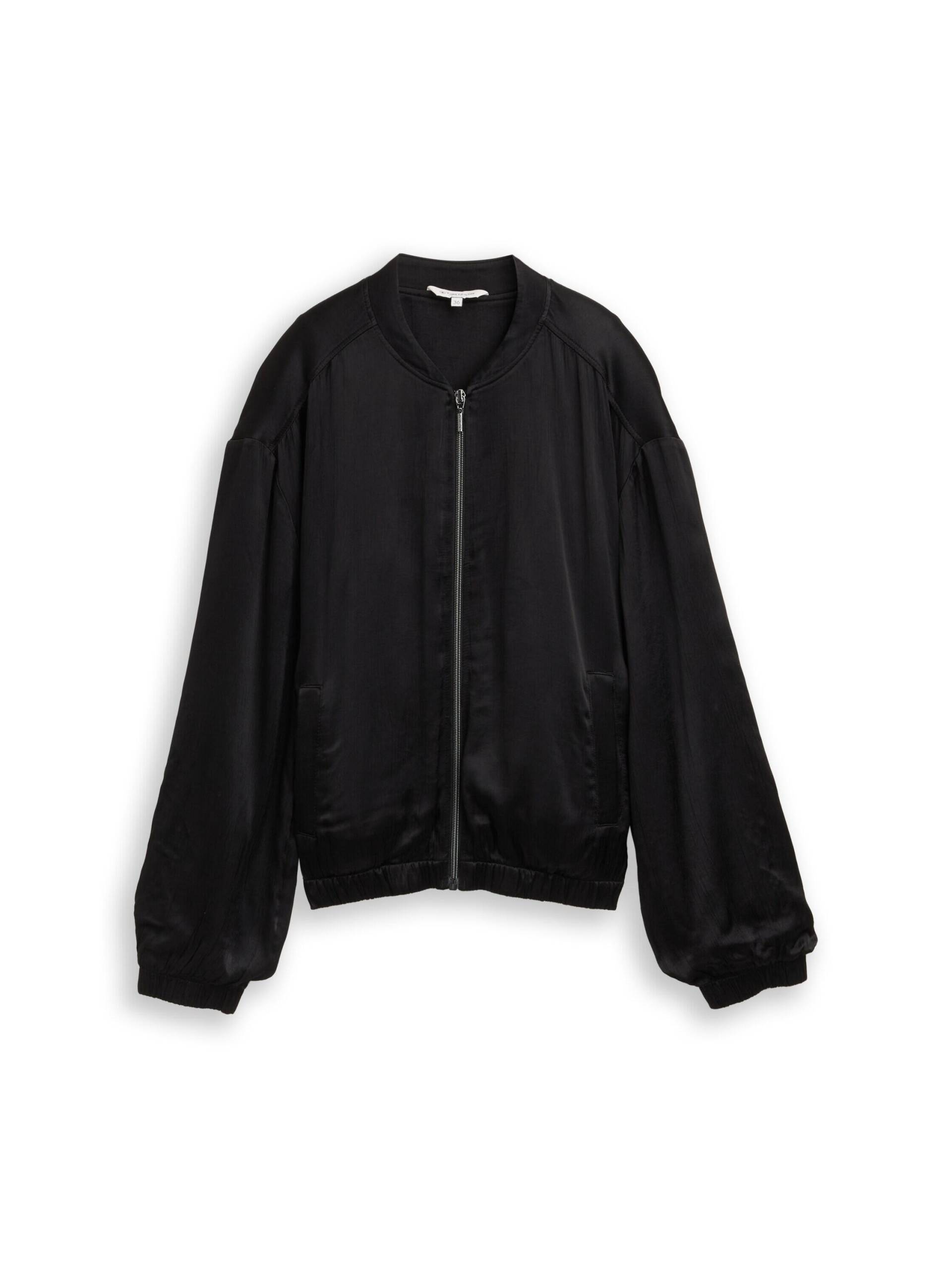 Tom Tailor - Oversize Satin Bomber Jacke deep black - Gr. - 36 von Tom Tailor