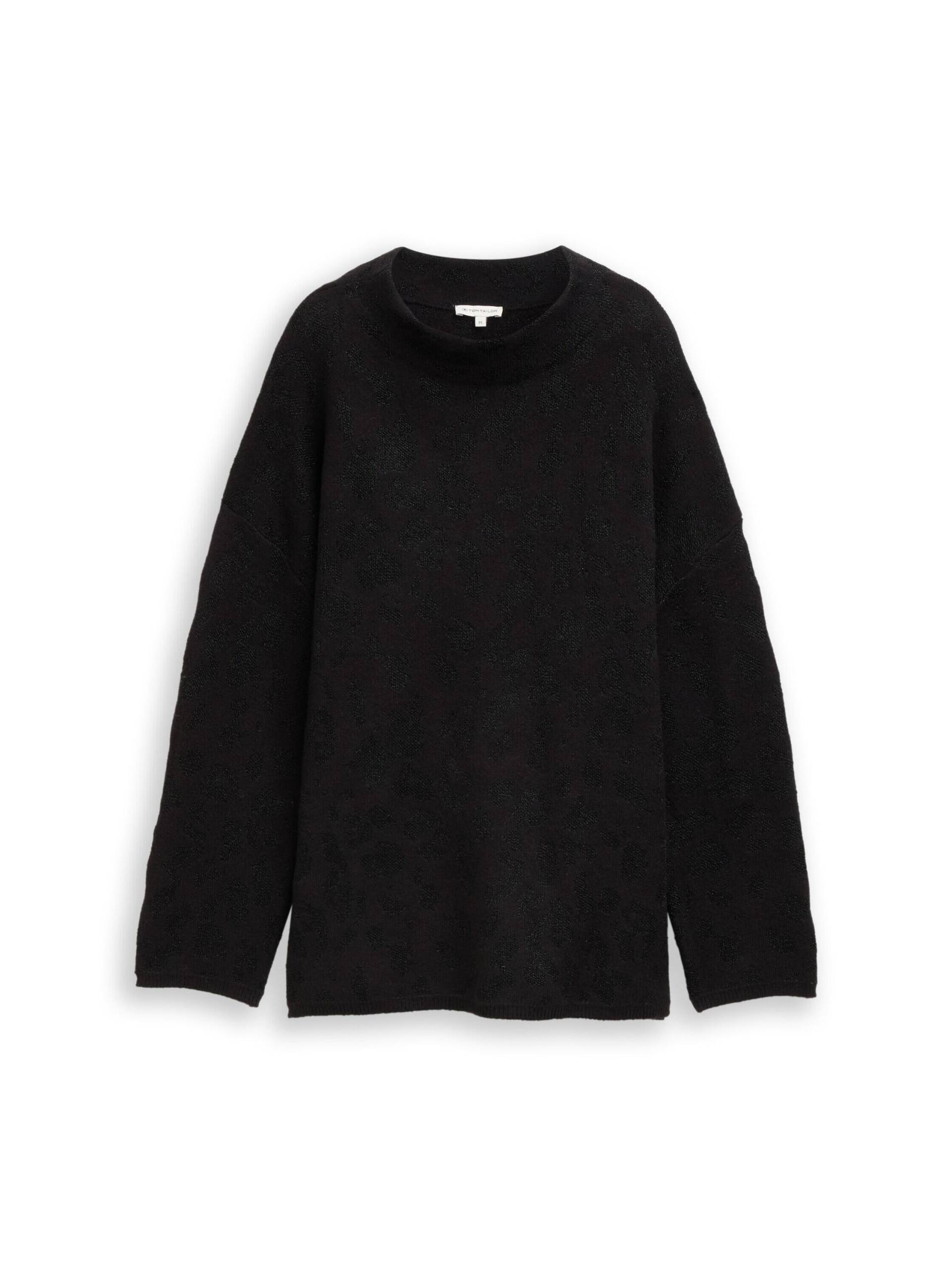 Tom Tailor - Oversize Strickpullover mit Glitzer-Effekt black lurex knit - Gr. - M von Tom Tailor