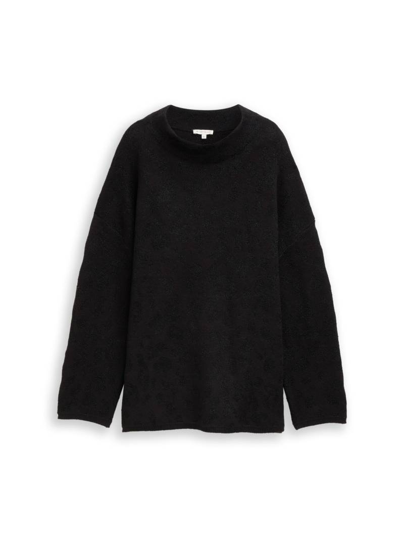 Tom Tailor - Oversize Strickpullover mit Glitzer-Effekt black lurex knit - Gr. - XS von Tom Tailor