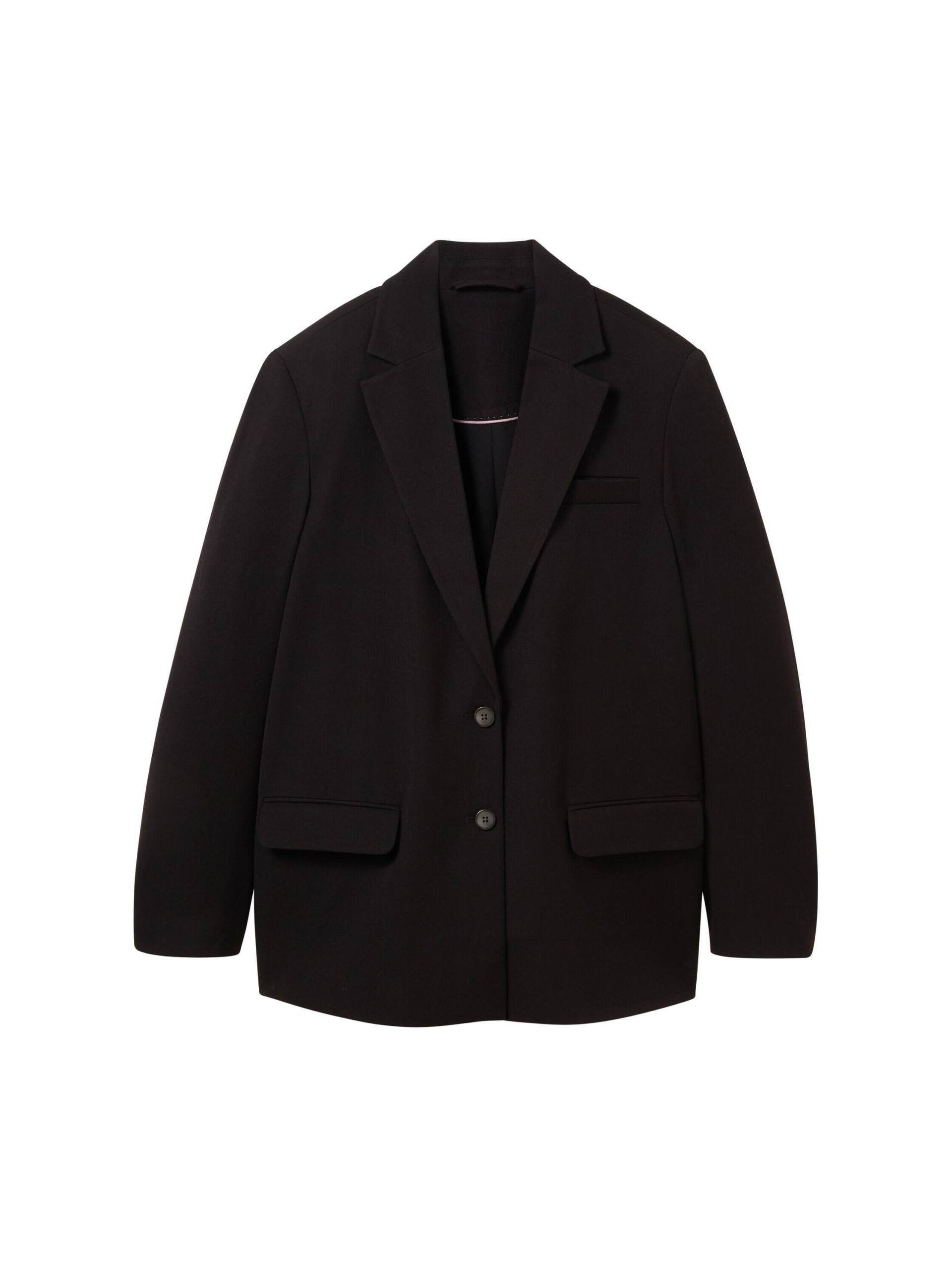 Tom Tailor - Oversized Blazer mit recyceltem Polyester deep black - Gr. - 38 von Tom Tailor