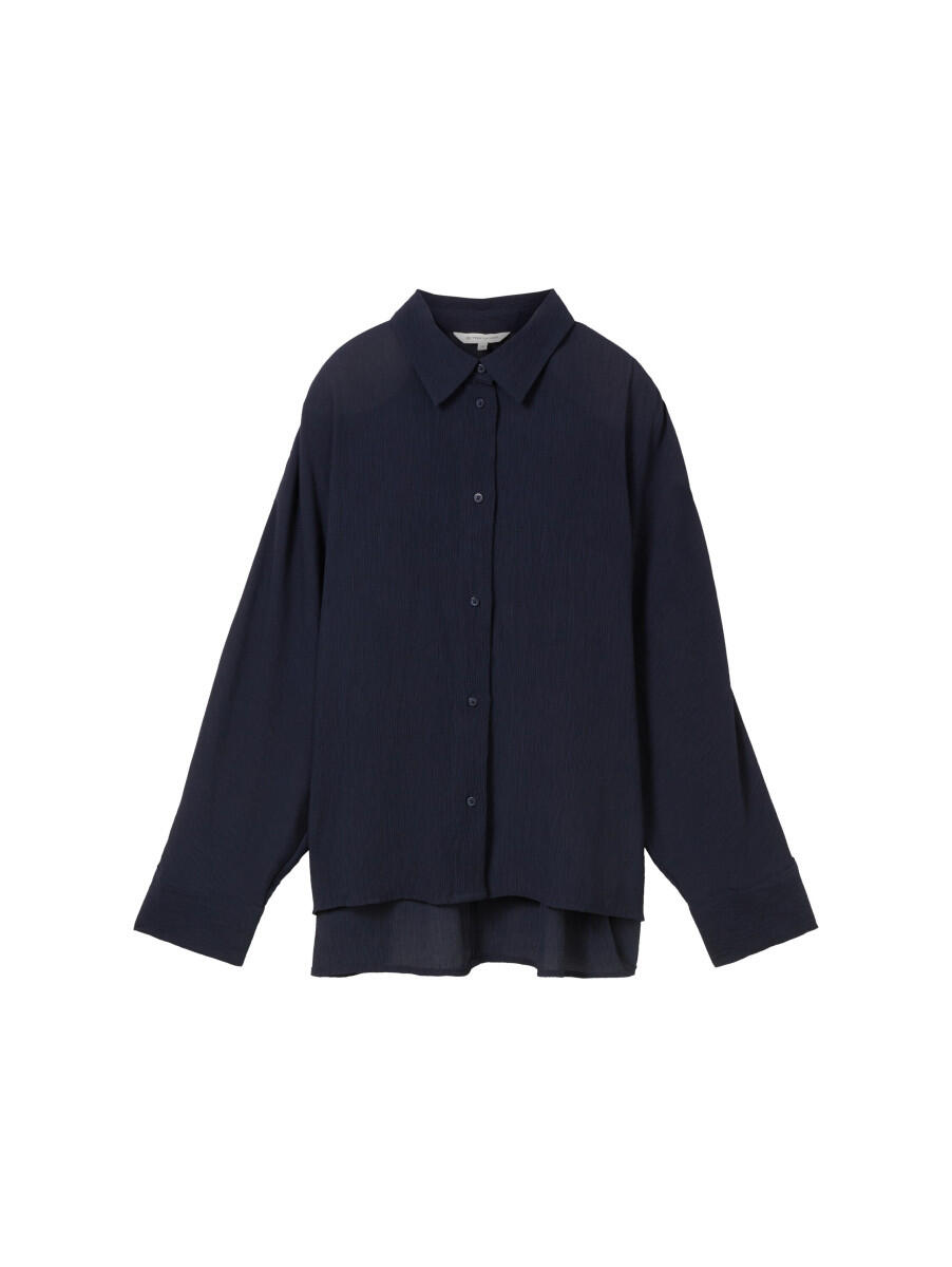 Tom Tailor - Oversized Bluse mit Struktur blau - Gr. - 38 von Tom Tailor