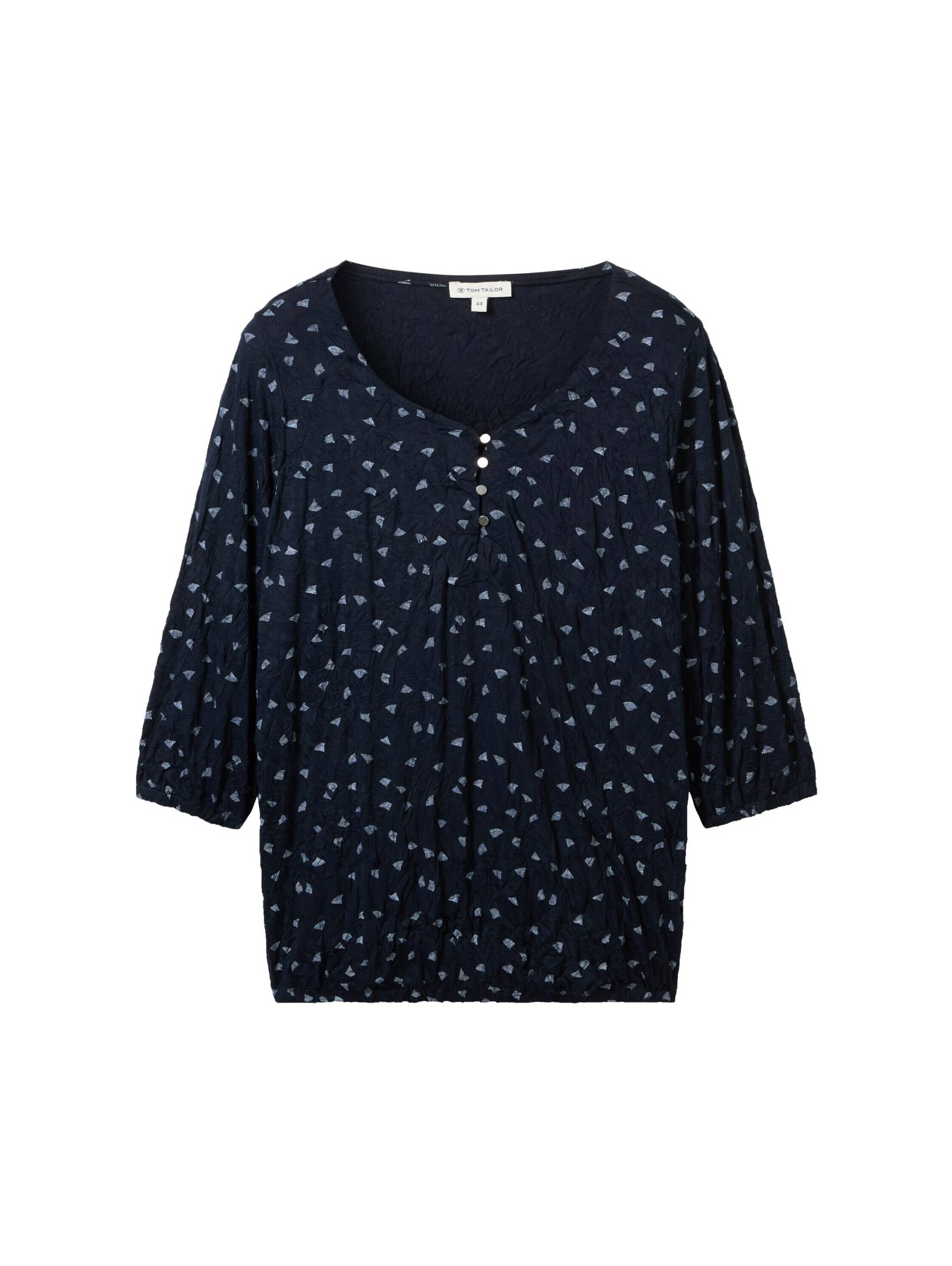 Tom Tailor - Plus Size - 3/4 Arm Shirt mit Allover-Print navy minimal print - Gr. - 48 von Tom Tailor