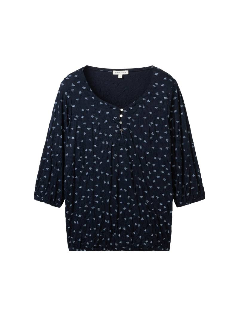 Tom Tailor - Plus Size - 3/4 Arm Shirt mit Allover-Print navy minimal print - Gr. - 48 von Tom Tailor