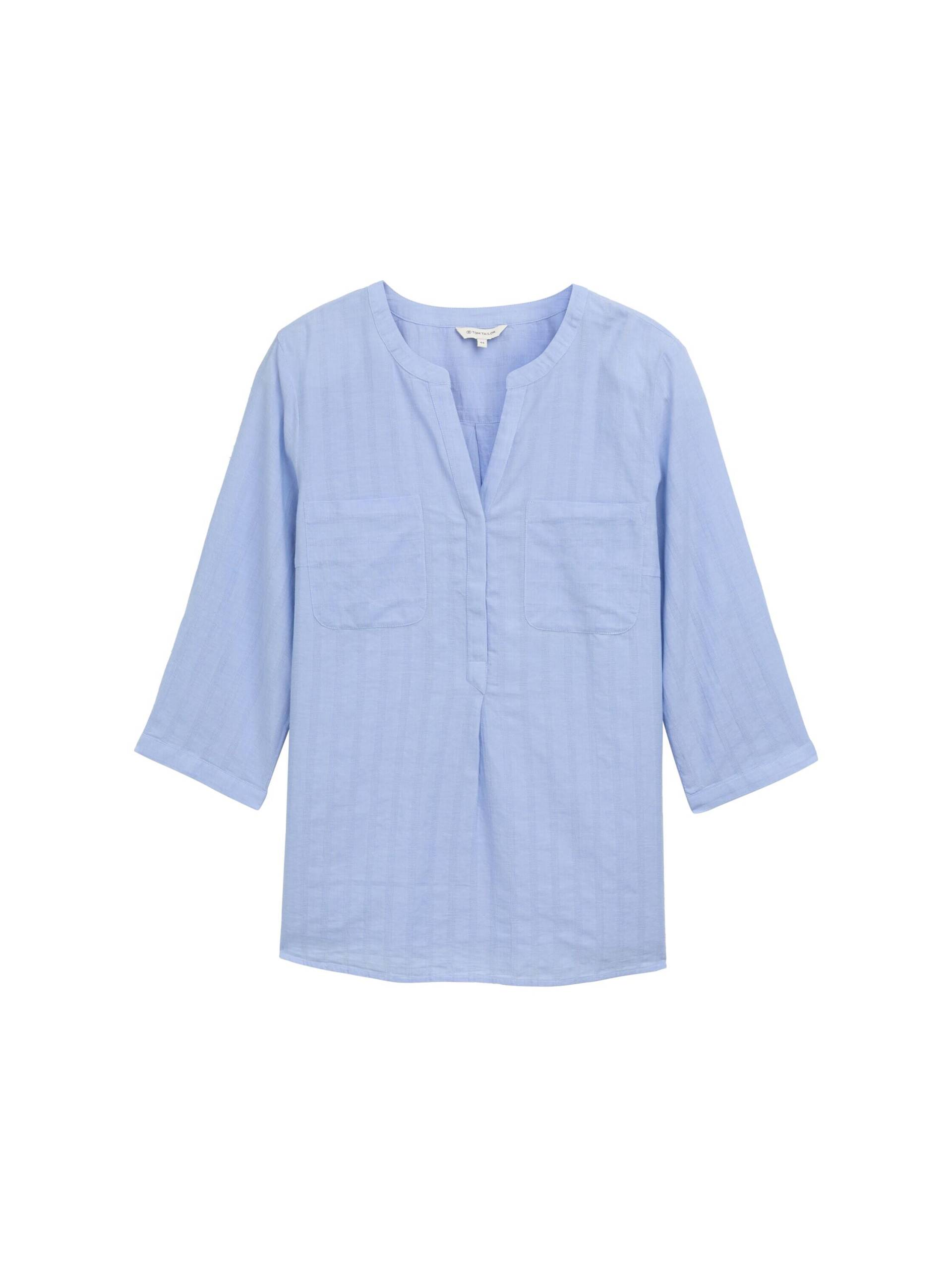 Tom Tailor - Plus Size - Bluse mit Brusttaschen blue chambray design - Gr. - 50 von Tom Tailor