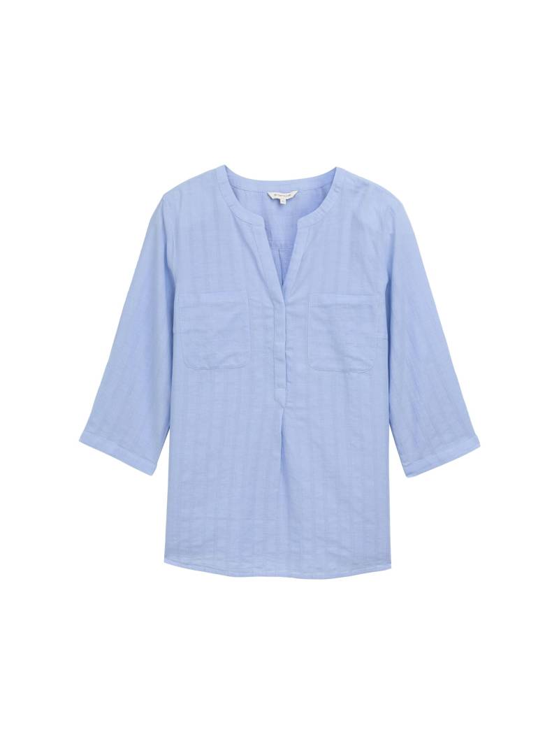 Tom Tailor - Plus Size - Bluse mit Brusttaschen blue chambray design - Gr. - 50 von Tom Tailor