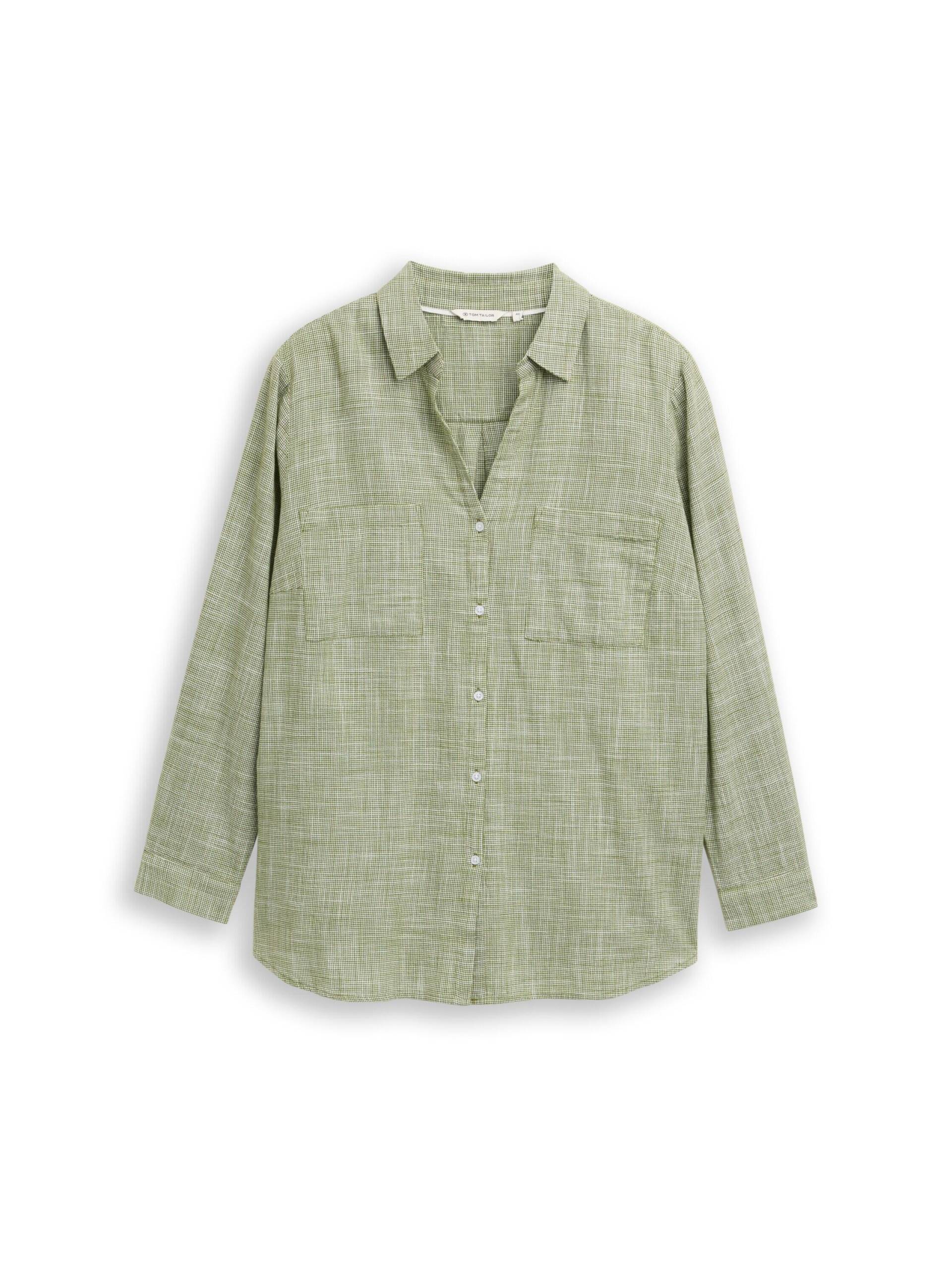 Tom Tailor - Plus Size - Bluse mit Brusttaschen deep ivy green - Gr. - 48 von Tom Tailor