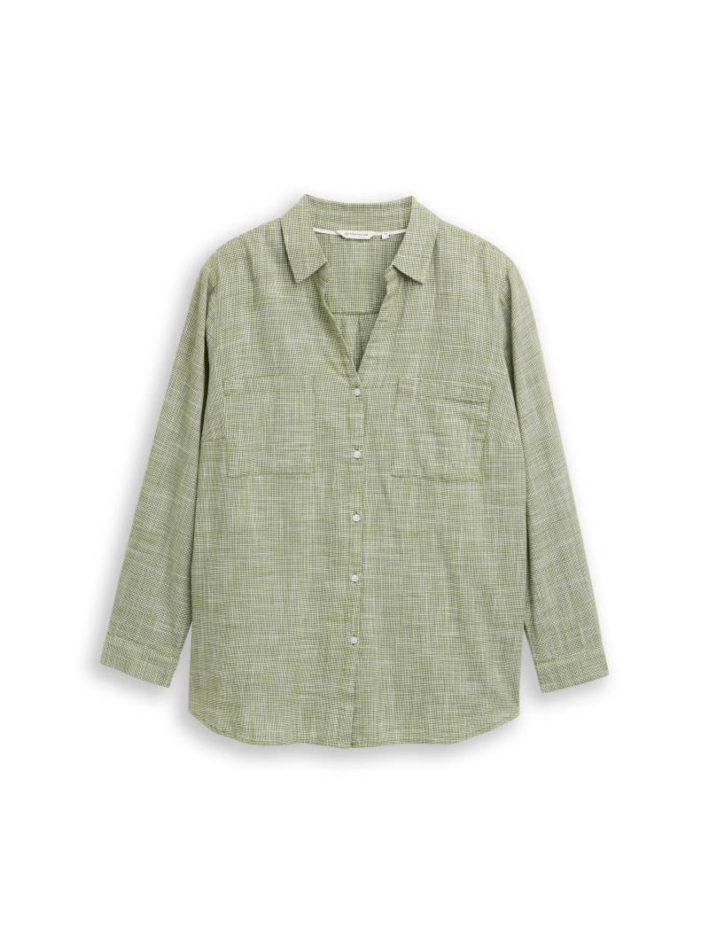 Tom Tailor - Plus Size - Bluse mit Brusttaschen deep ivy green - Gr. - 48 von Tom Tailor