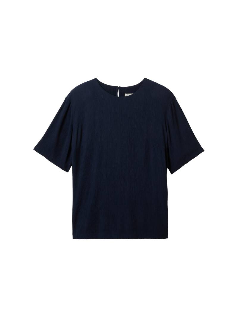 Tom Tailor - Plus Size - Bluse mit Crinkle Struktur sky captain blue - Gr. - 54 von Tom Tailor
