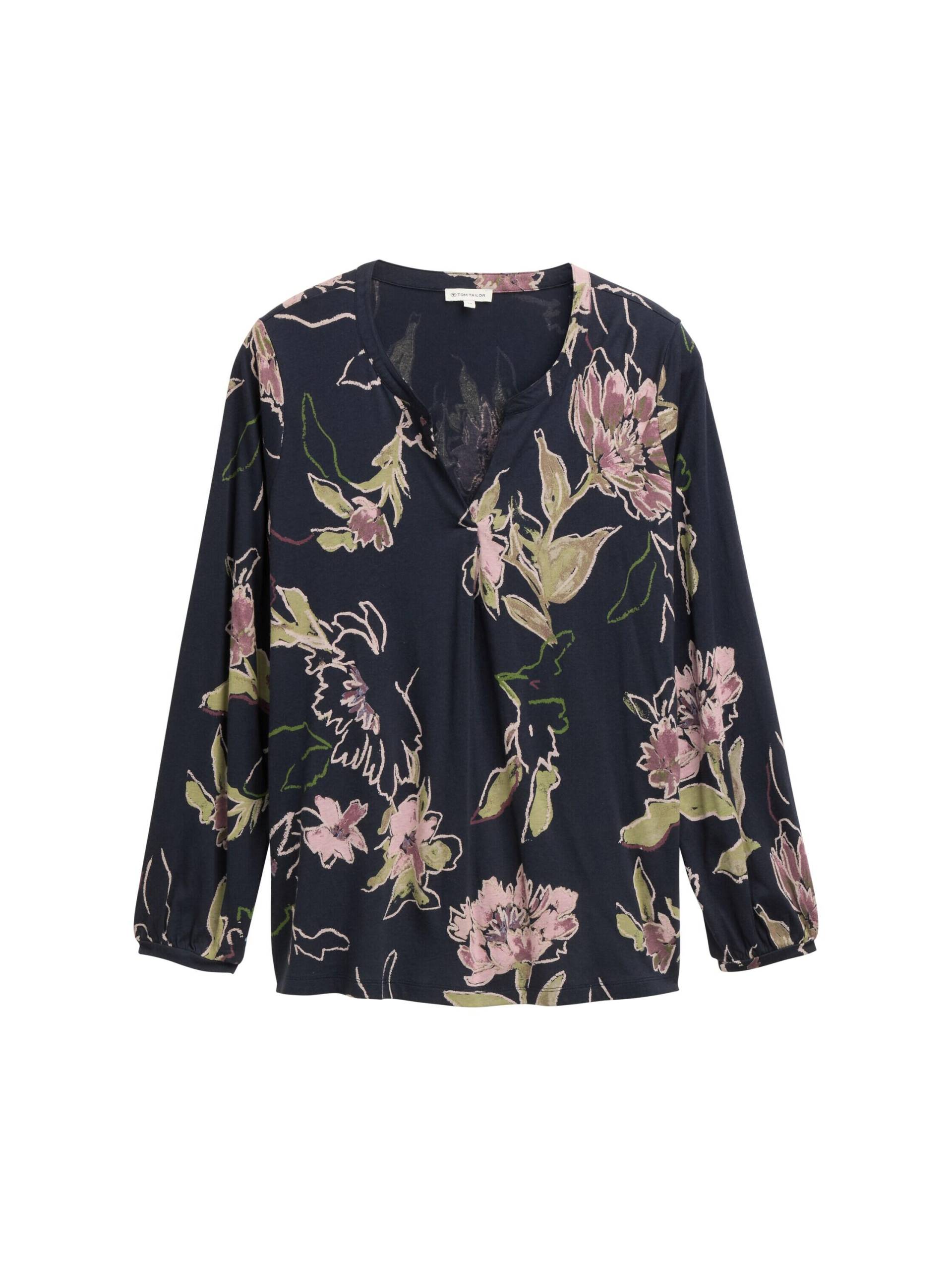 Tom Tailor - Plus Size - Blusenshirt mit Muster big flower design - Gr. - 48 von Tom Tailor