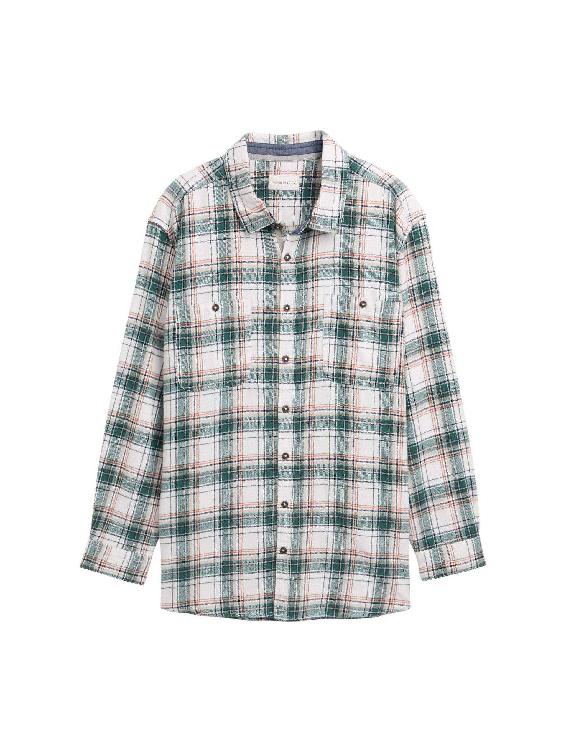 Tom Tailor - Plus Size - Comfort Fit Flanell-Hemd mit Karomuster off white multicolor check - Gr. - 4XL von Tom Tailor