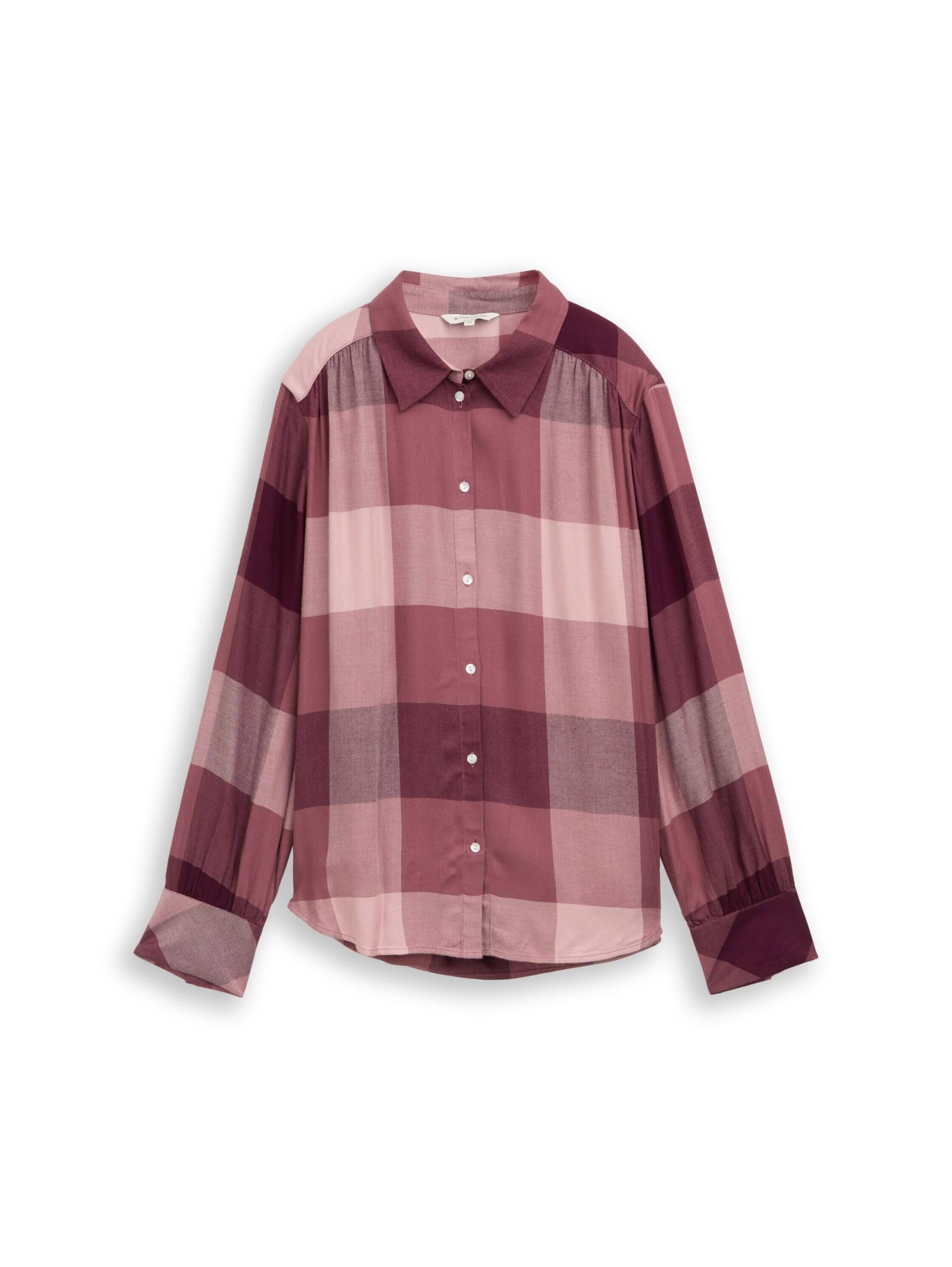 Tom Tailor - Plus Size - Hemdbluse mit Karomuster berry rose check - Gr. - 50 von Tom Tailor