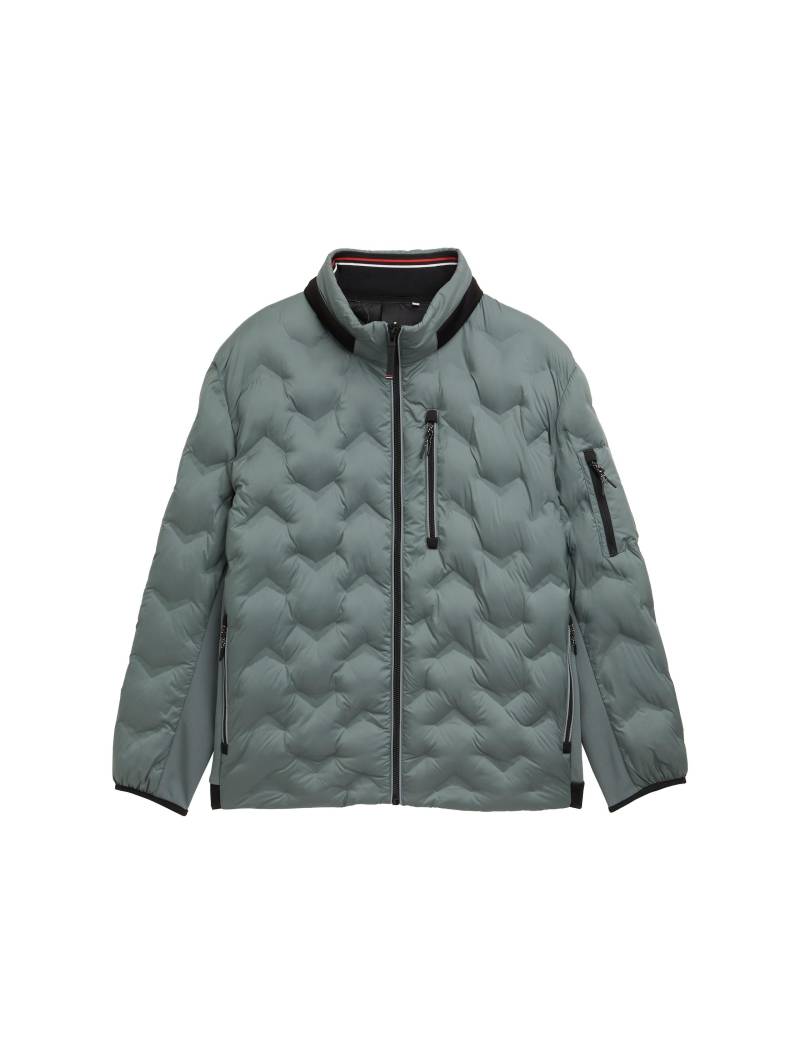 Tom Tailor - Plus Size - Hybrid Lightweight Steppjacke mit verstaubarer Kapuze washed jasper green - Gr. - 4XL von Tom Tailor