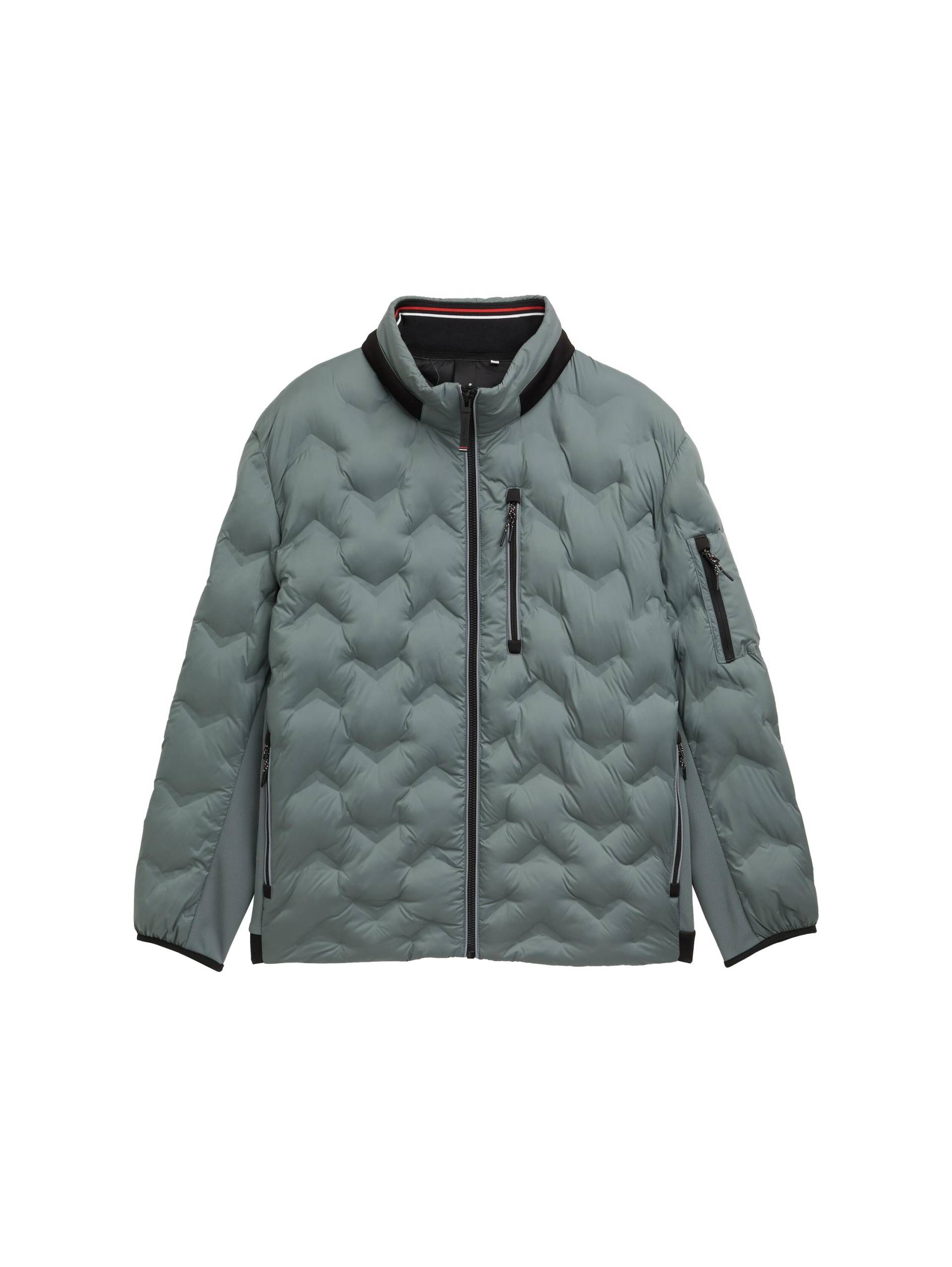 Tom Tailor - Plus Size - Hybrid Lightweight Steppjacke mit verstaubarer Kapuze washed jasper green - Gr. - 5XL von Tom Tailor