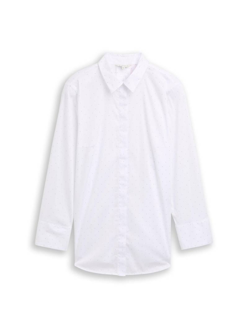 Tom Tailor - Plus Size - Loose Fit Bluse mit Strasssteinen stones on solid - Gr. - 50 von Tom Tailor