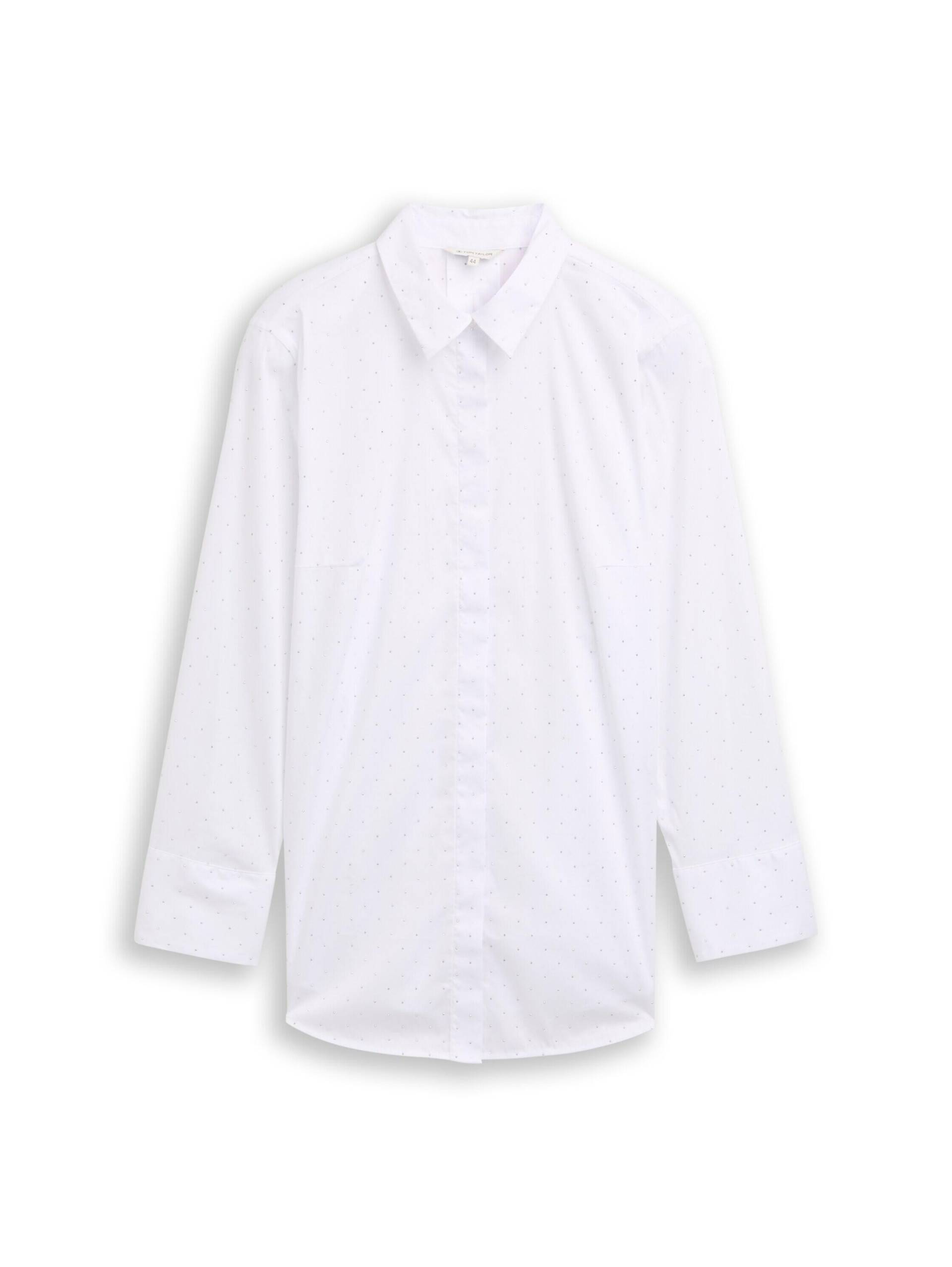 Tom Tailor - Plus Size - Loose Fit Bluse mit Strasssteinen stones on solid - Gr. - 54 von Tom Tailor