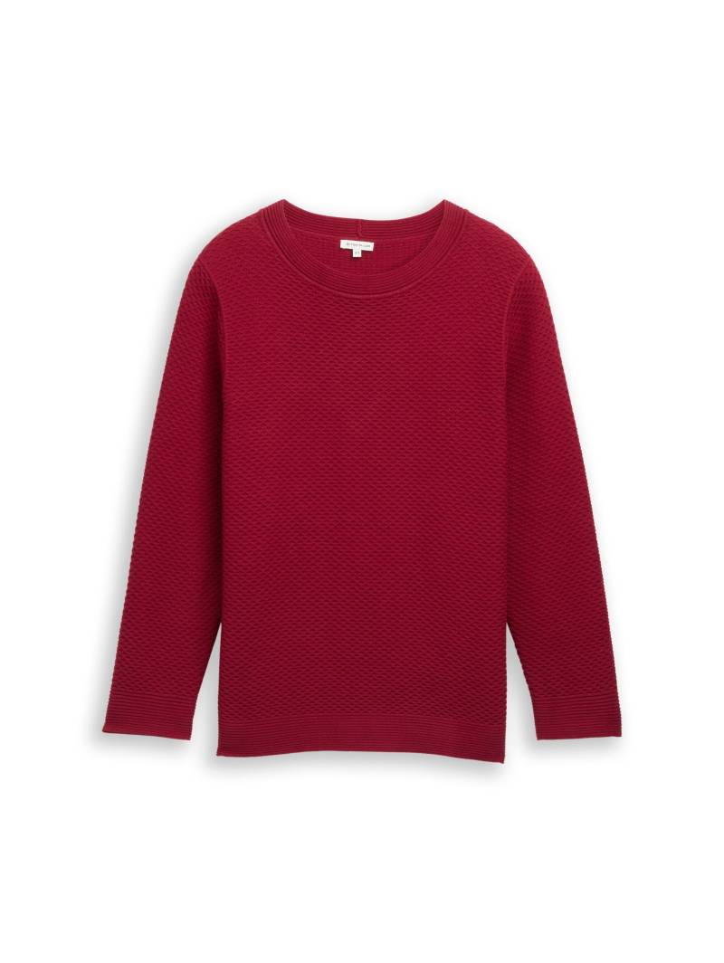 Tom Tailor - Plus Size - Loose Fit Strickpullover aus Baumwolle rumba red - Gr. - 46 von Tom Tailor