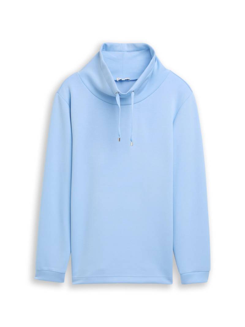 Tom Tailor - Plus Size - Scuba Sweatshirt mit Stehkragen light fjord blue - Gr. - 54 von Tom Tailor