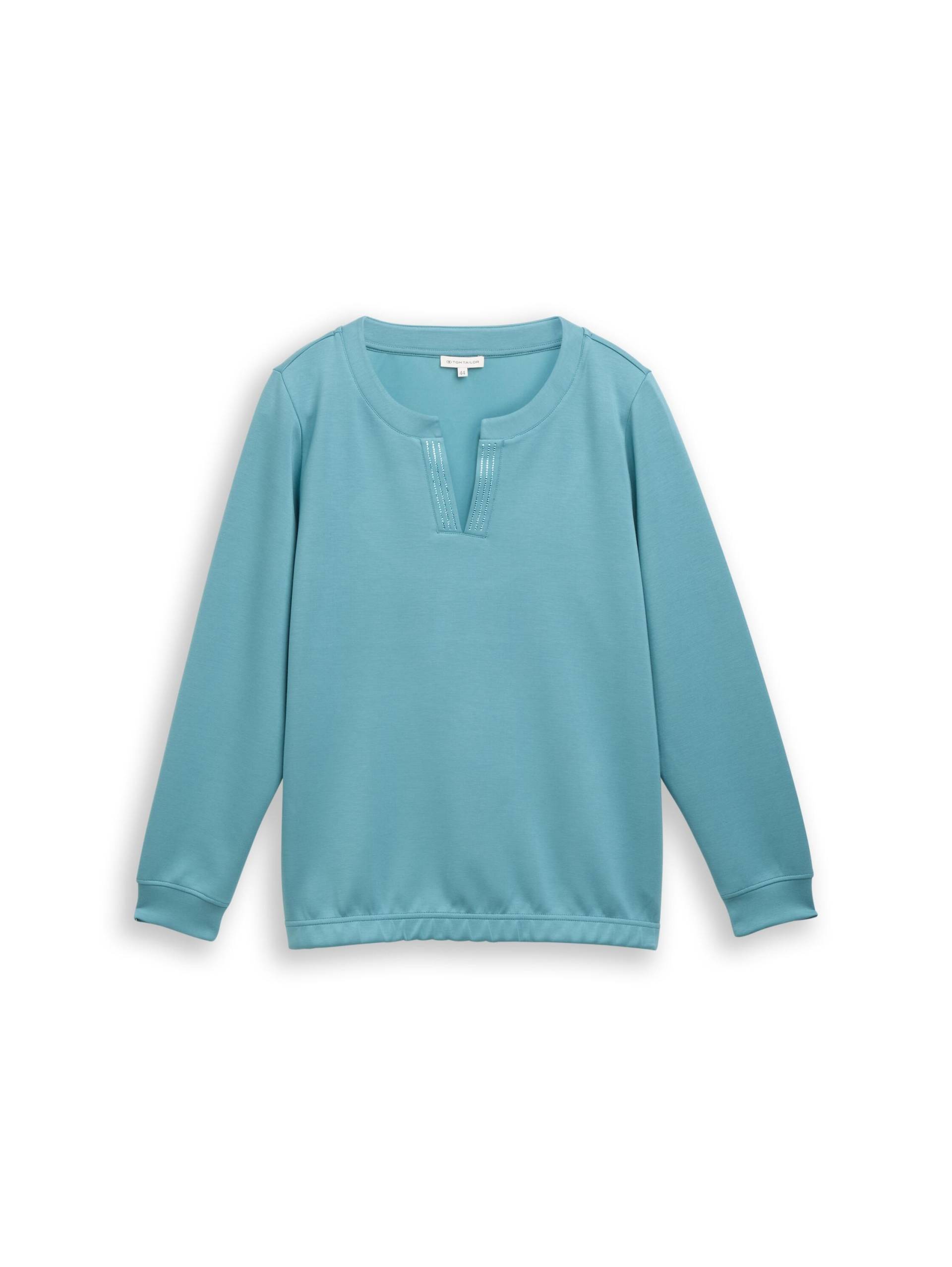 Tom Tailor - Plus Size - Scuba Sweatshirt mit Strasssteinen - Gr. - 48 von Tom Tailor