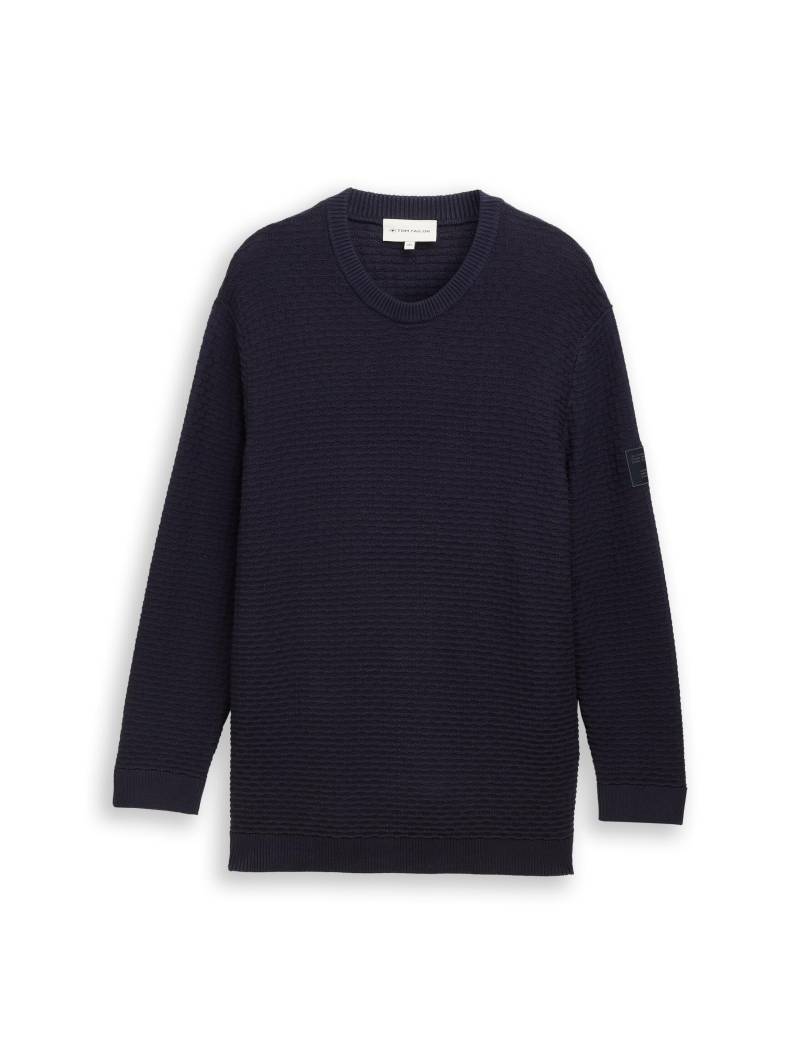 Tom Tailor - Plus Size - Strickpullover mit Rundhalsausschnitt sky captain blue - Gr. - 5XL von Tom Tailor