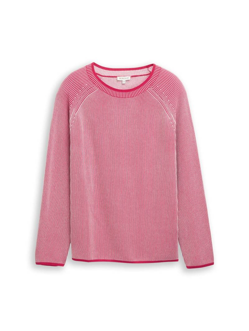 Tom Tailor - Plus Size - Strickpullover mit Streifen pink plaited knit - Gr. - 44 von Tom Tailor