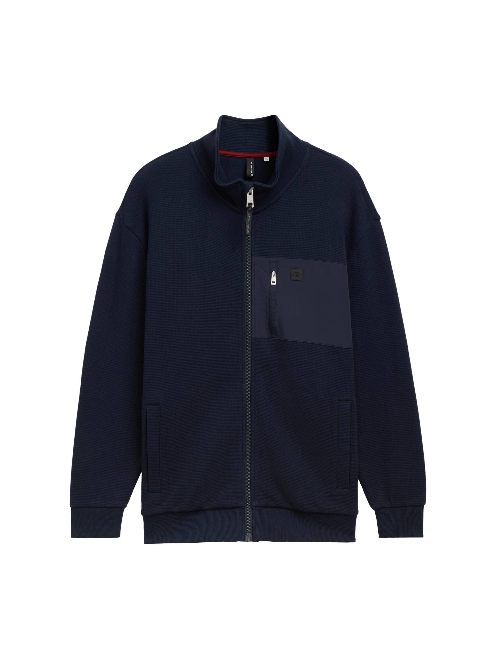 Tom Tailor - Plus Size - Sweatjacke mit Stehkragen und Reißverschluss sky captain blue - Gr. - 3XL von Tom Tailor