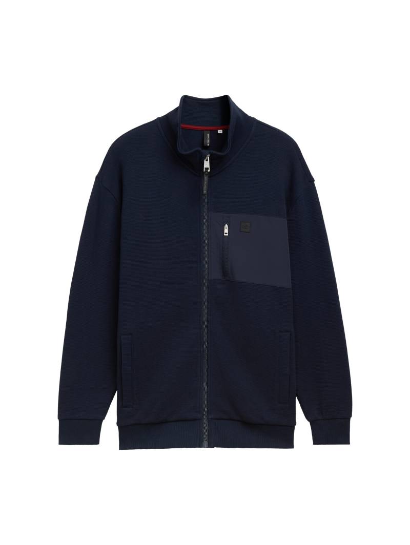 Tom Tailor - Plus Size - Sweatjacke mit Stehkragen und Reißverschluss sky captain blue - Gr. - 3XL von Tom Tailor