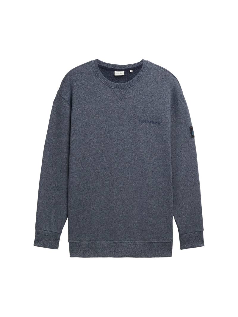 Tom Tailor - Plus Size - Sweatshirt mit Logo-Details navy grindle structure - Gr. - 3XL von Tom Tailor