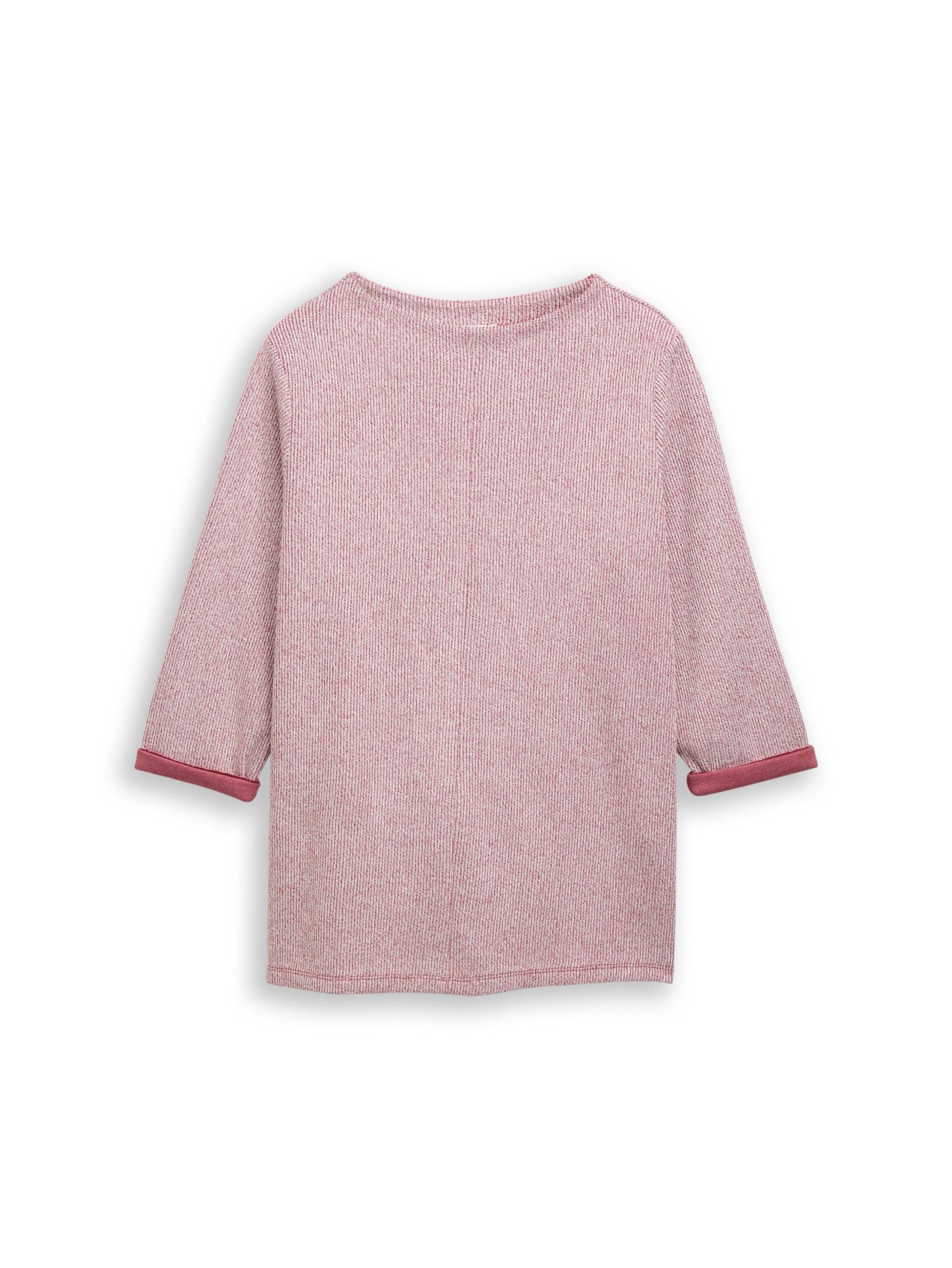 Tom Tailor - Plus Size - Sweatshirt mit Stehkragen rumba red melange - Gr. - 44 von Tom Tailor