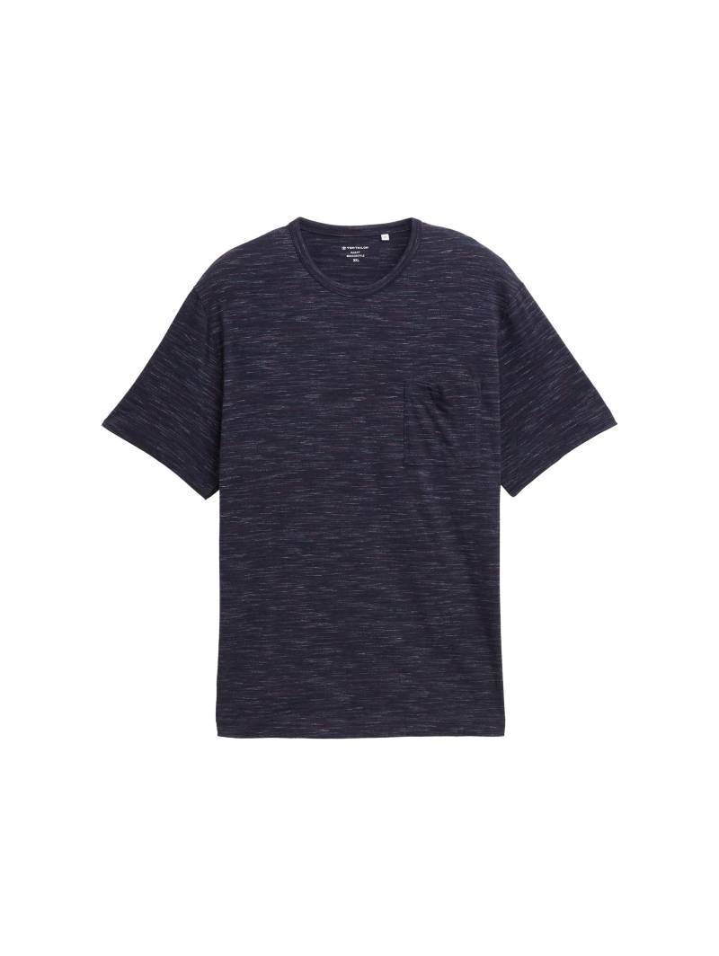 Tom Tailor - Plus Size - T-Shirt in Melange-Optik mit Brusttasche navy red multi inject - Gr. - 4XL von Tom Tailor