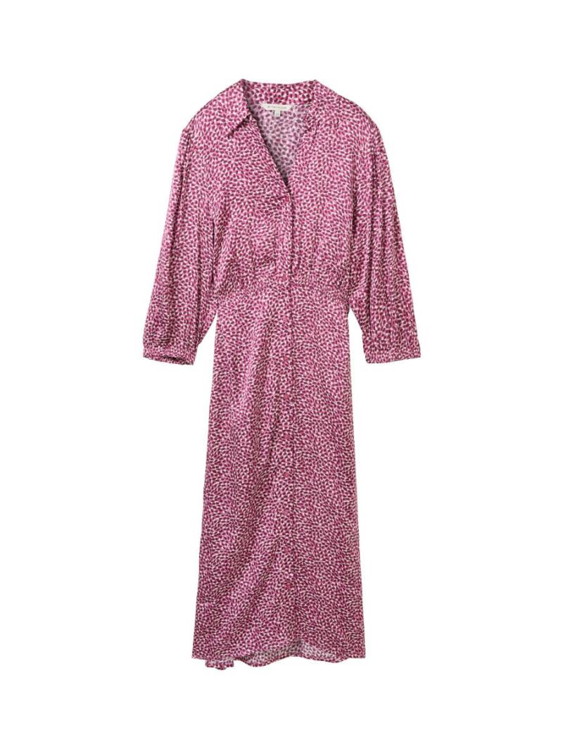 Tom Tailor - Print Midi Kleid aus fließender Viskose pink - Gr. - 36 von Tom Tailor