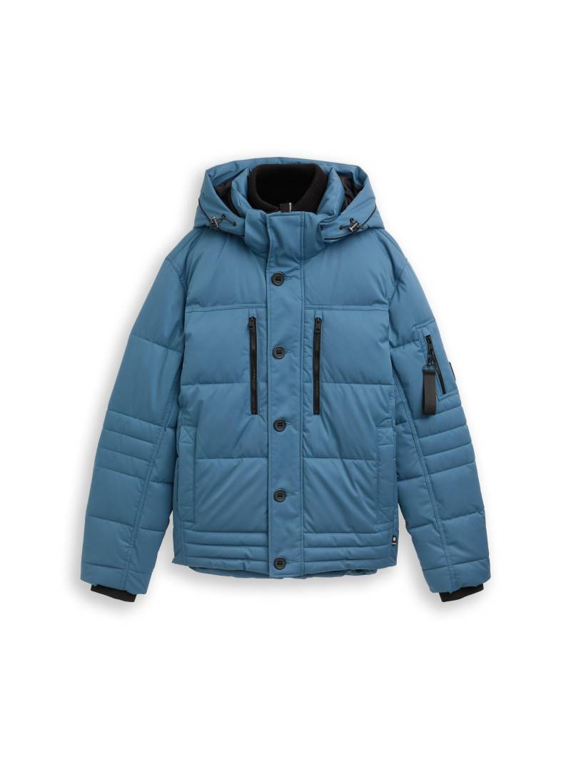 Tom Tailor - Puffer-Jacke mit abnehmbarer Kapuze real teal blue - Gr. - S von Tom Tailor