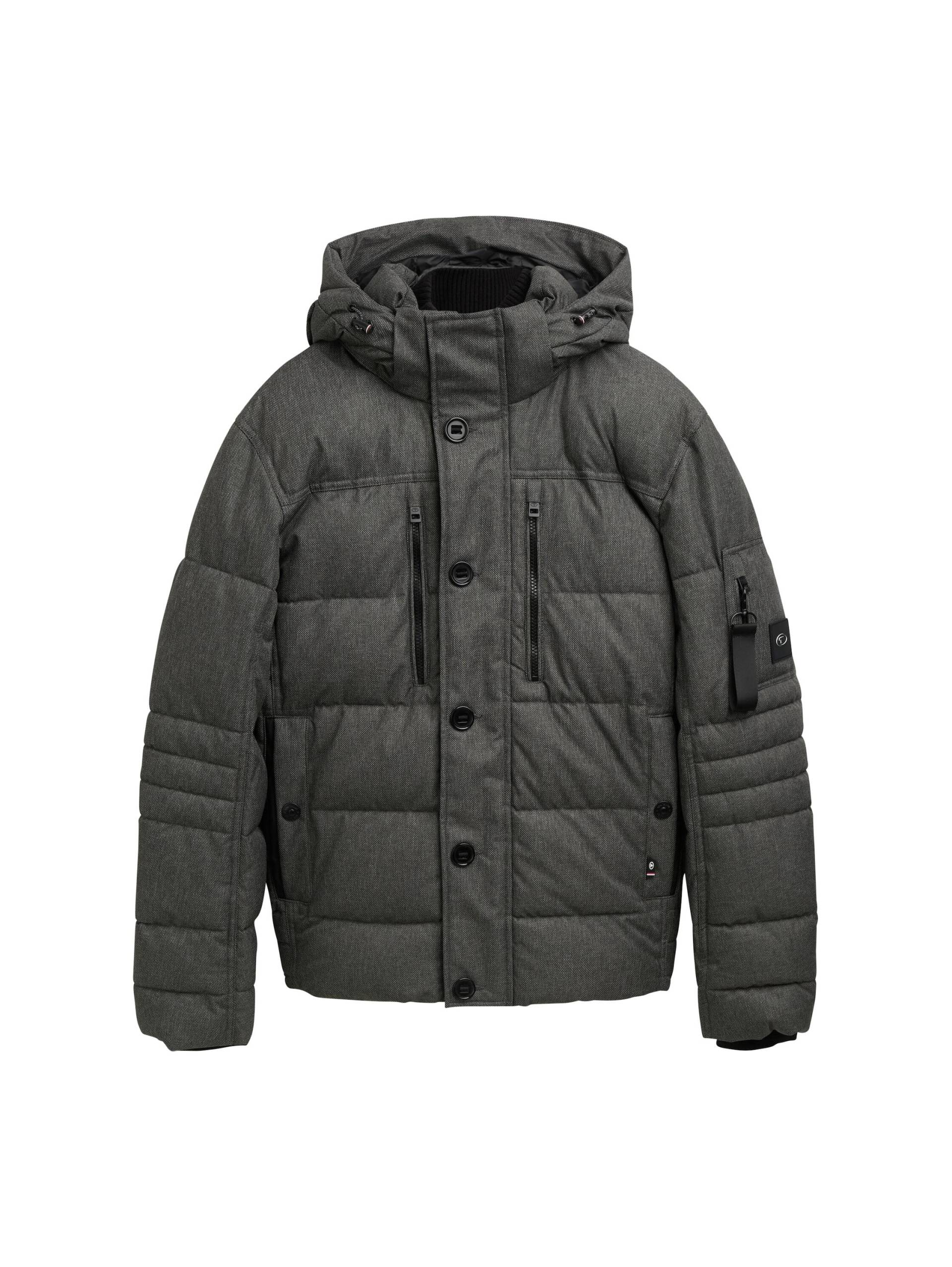 Tom Tailor - Pufferjacke mit abnehmbarer Kapuze grey garment dye structure - Gr. - XL von Tom Tailor