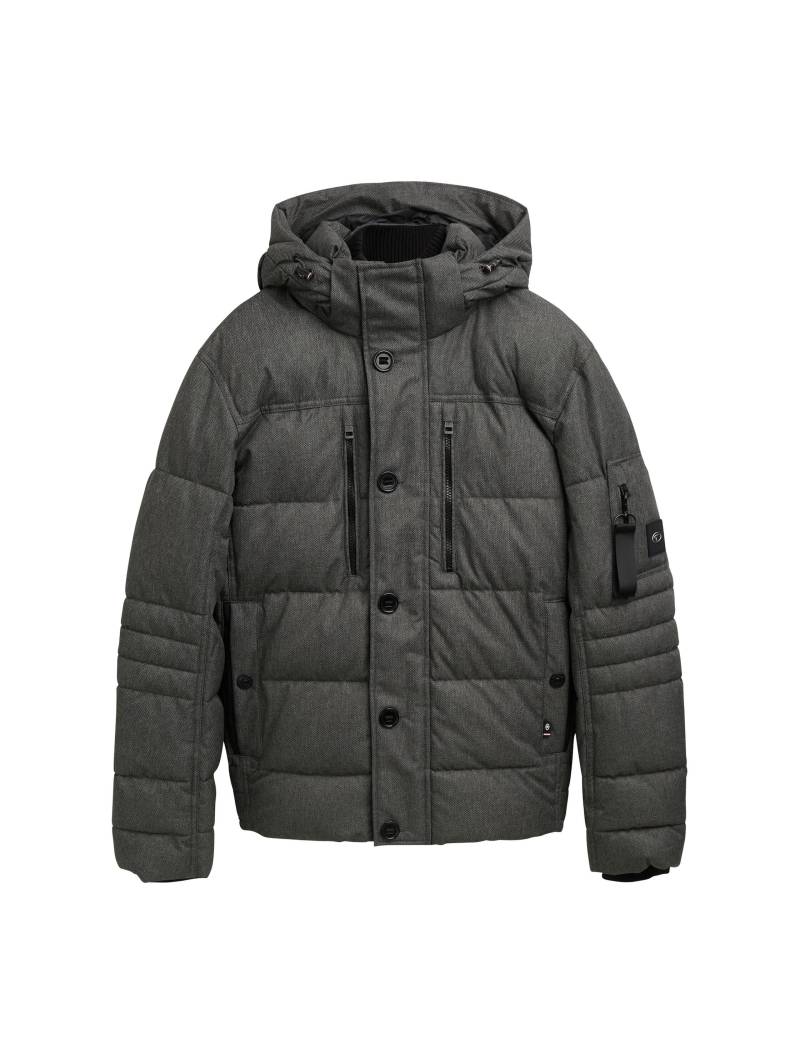 Tom Tailor - Pufferjacke mit abnehmbarer Kapuze grey garment dye structure - Gr. - XL von Tom Tailor
