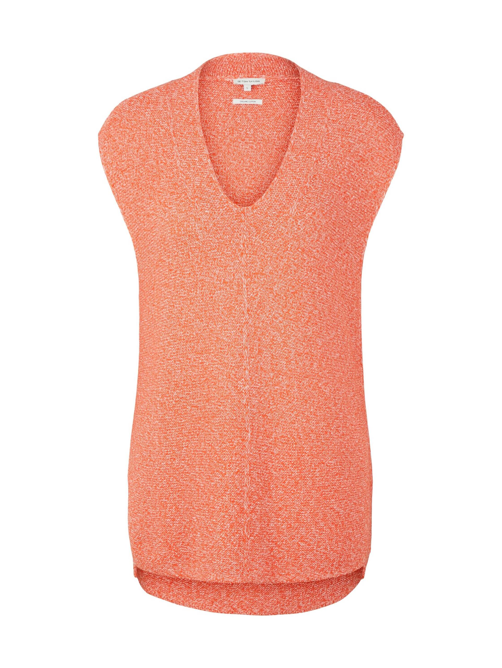 Tom Tailor - Pullunder in Melange-Optik fever red melange - Gr. - S von Tom Tailor