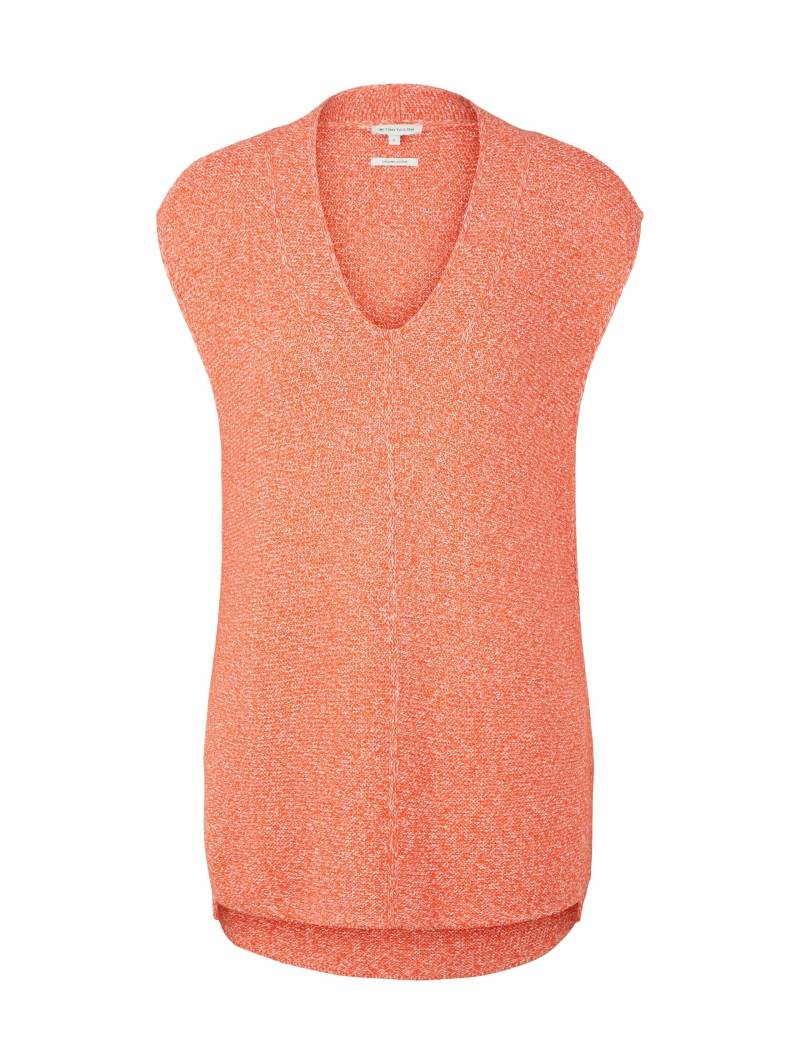 Tom Tailor - Pullunder in Melange-Optik fever red melange - Gr. - S von Tom Tailor