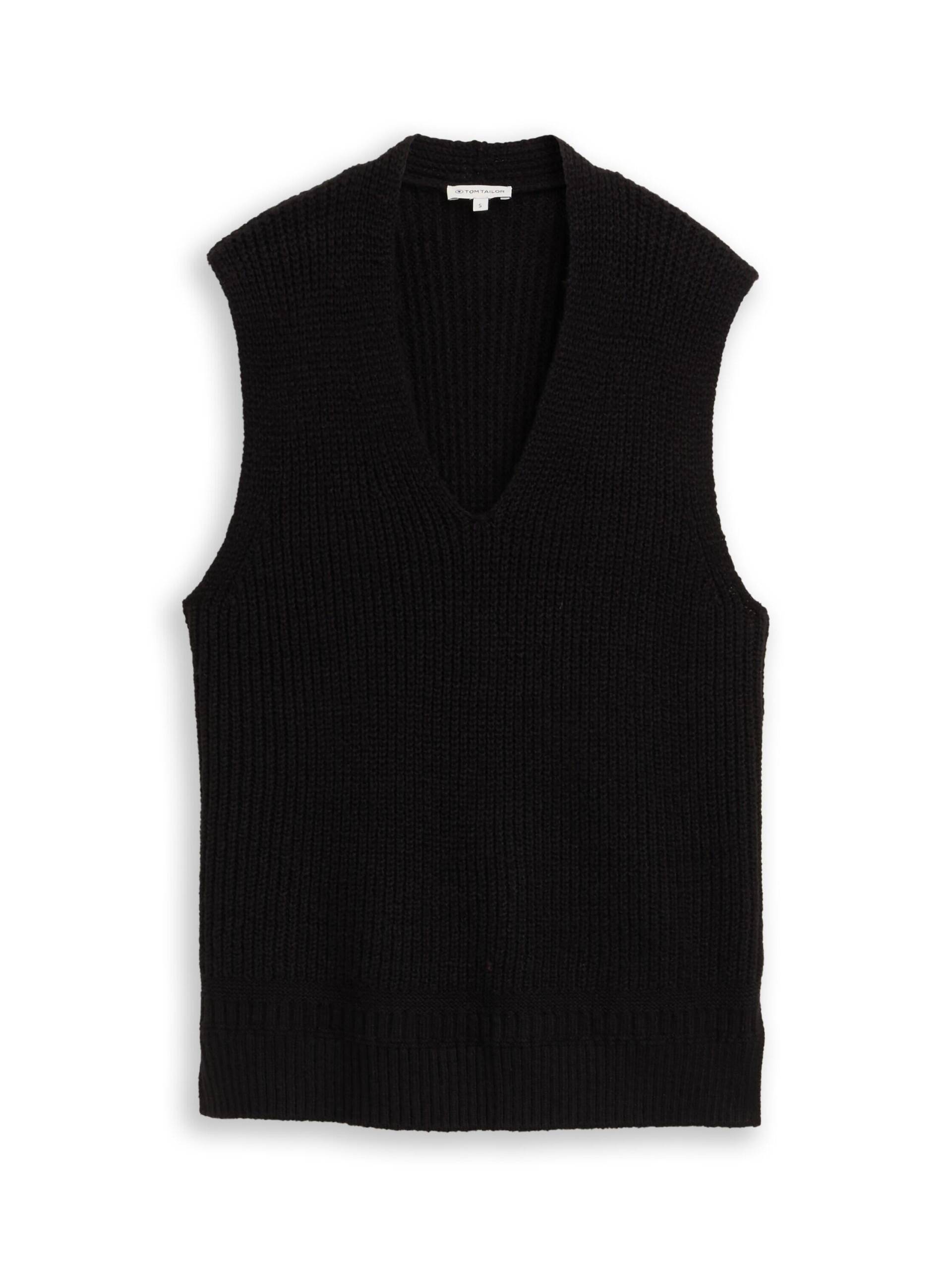 Tom Tailor - Pullunder mit V-Ausschnitt deep black - Gr. - XXL von Tom Tailor