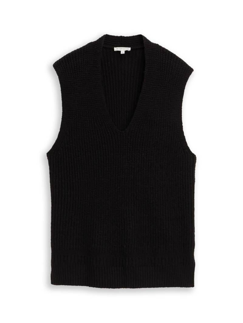 Tom Tailor - Pullunder mit V-Ausschnitt deep black - Gr. - XXXL von Tom Tailor