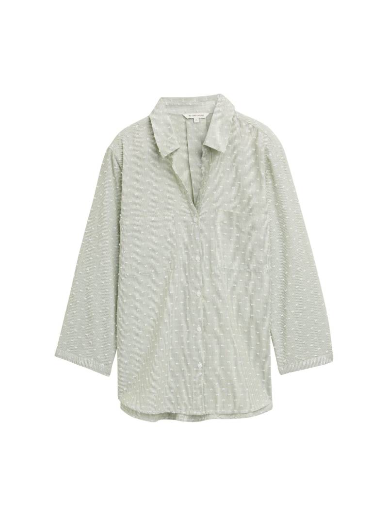 Tom Tailor - Regular Fit Bluse mit Streifenmuster green white dobby stipe - Gr. - 44 von Tom Tailor