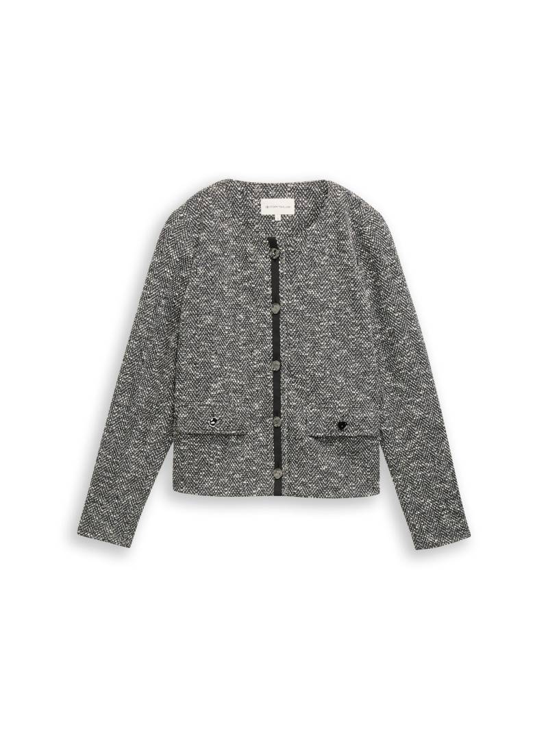 Tom Tailor - Regular Fit Bouclé Jacke salt pepper boucle structure - Gr. - S von Tom Tailor