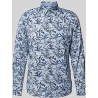 Tom Tailor Regular Fit Freizeithemd mit Allover-Muster in Blau, Größe L von Tom Tailor